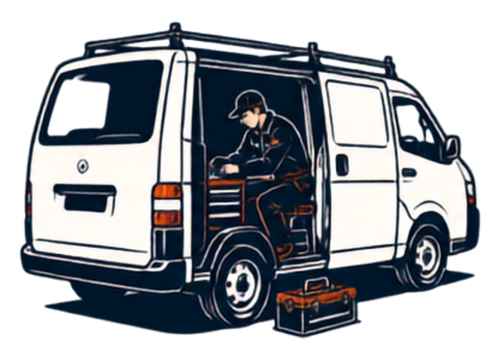工具を積んだ出張作業車
